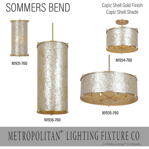 Sommers Bend 6 Light 15 inch Capiz Shell Gold Foyer Ceiling Light